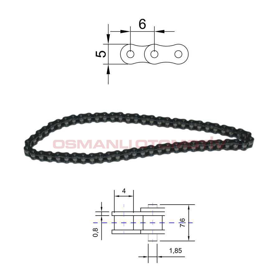 CKSK11 CALIPER CALIBRATION SHAFT CHAIN (29 LINKS)